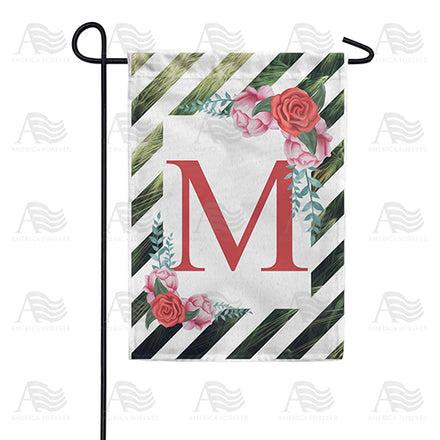 America Forever White Lattice Monogram Garden Flag