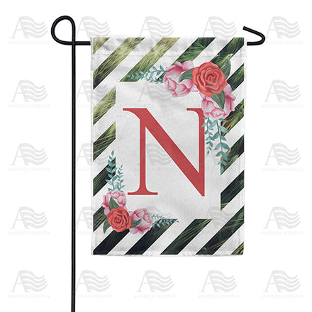 America Forever White Lattice Monogram Garden Flag