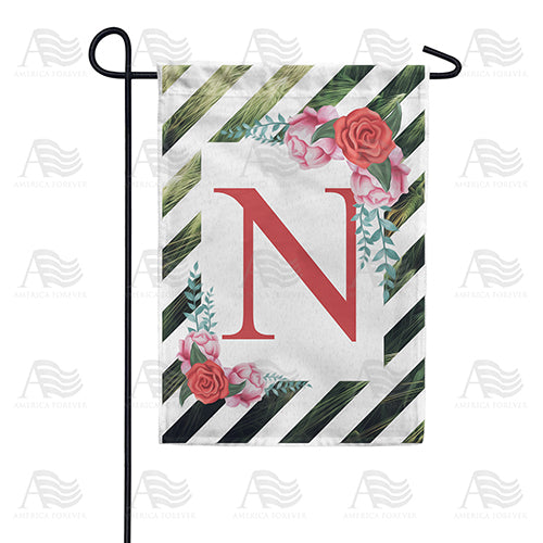 America Forever White Lattice Monogram Garden Flag