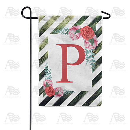 America Forever White Lattice Monogram Garden Flag