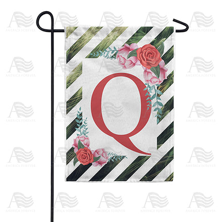 America Forever White Lattice Monogram Garden Flag