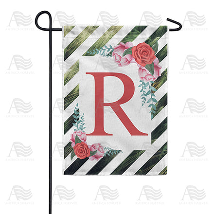 America Forever White Lattice Monogram Garden Flag
