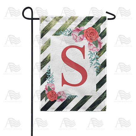 America Forever White Lattice Monogram Garden Flag