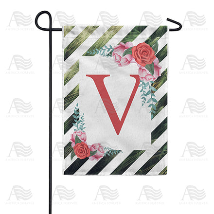 America Forever White Lattice Monogram Garden Flag