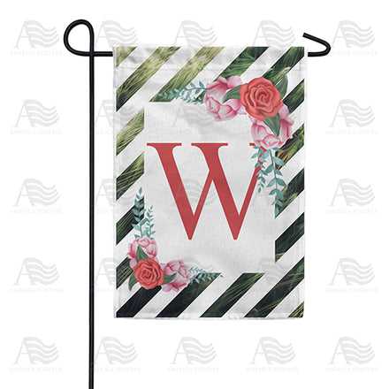 America Forever White Lattice Monogram Garden Flag