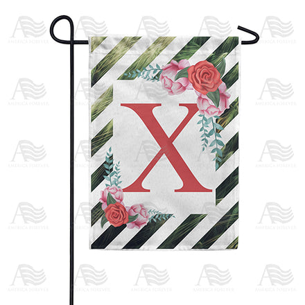 America Forever White Lattice Monogram Garden Flag