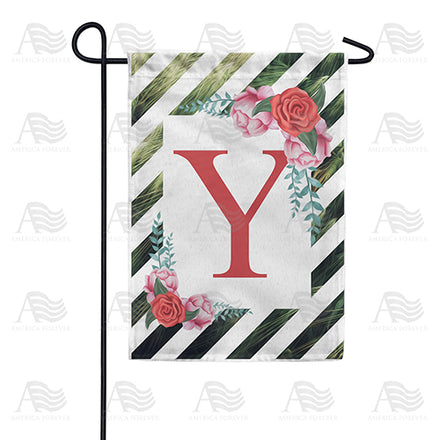 America Forever White Lattice Monogram Garden Flag