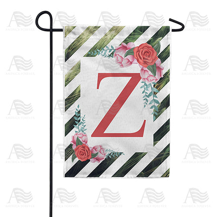 America Forever White Lattice Monogram Garden Flag