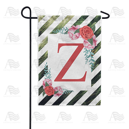 America Forever White Lattice Monogram Garden Flag