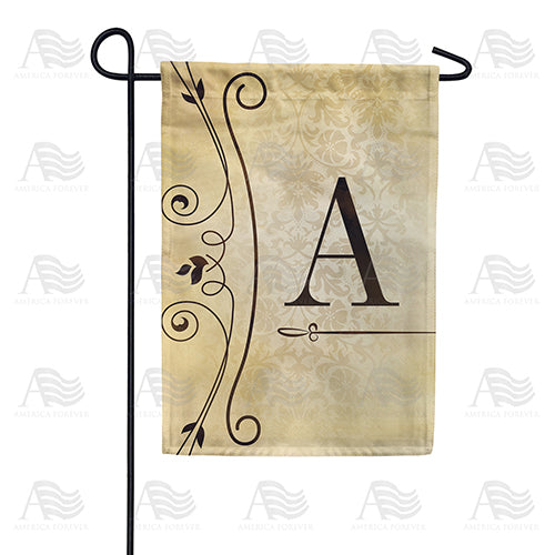 America Forever Fancy Scroll Monogram Garden Flag