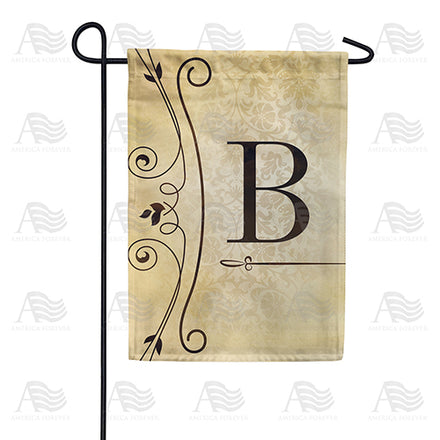 America Forever Fancy Scroll Monogram Garden Flag