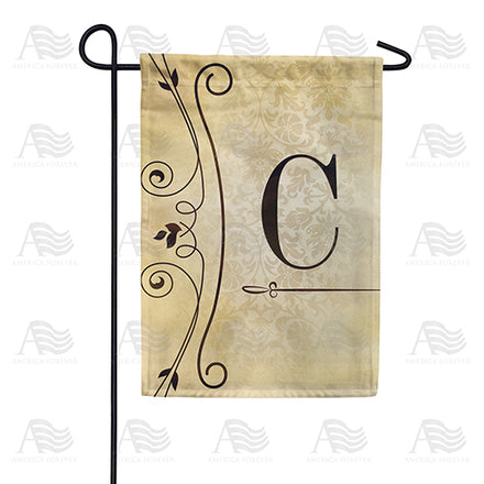 America Forever Fancy Scroll Monogram Garden Flag