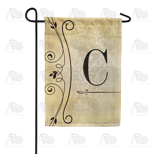 America Forever Fancy Scroll Monogram Garden Flag