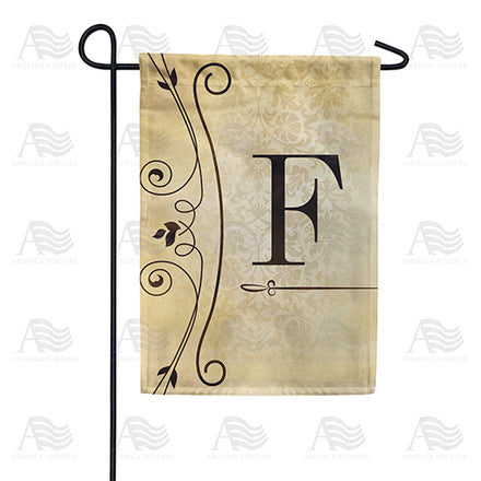 America Forever Fancy Scroll Monogram Garden Flag