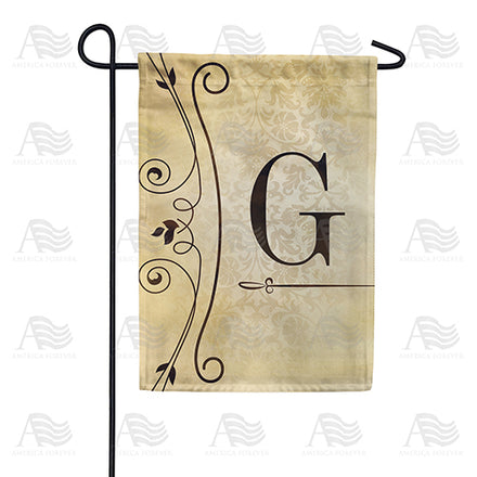 America Forever Fancy Scroll Monogram Garden Flag
