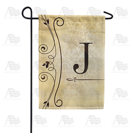 America Forever Fancy Scroll Monogram Garden Flag