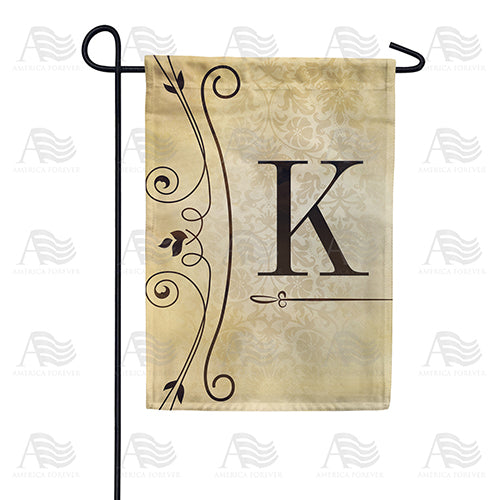 America Forever Fancy Scroll Monogram Garden Flag