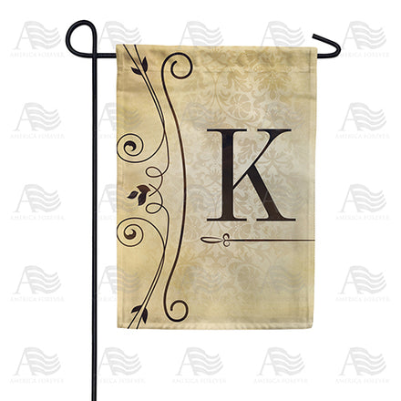 America Forever Fancy Scroll Monogram Garden Flag