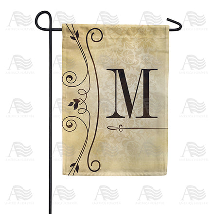 America Forever Fancy Scroll Monogram Garden Flag