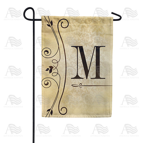 America Forever Fancy Scroll Monogram Garden Flag