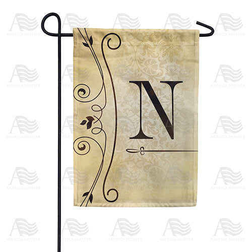 America Forever Fancy Scroll Monogram Garden Flag