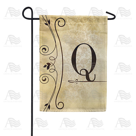 America Forever Fancy Scroll Monogram Garden Flag