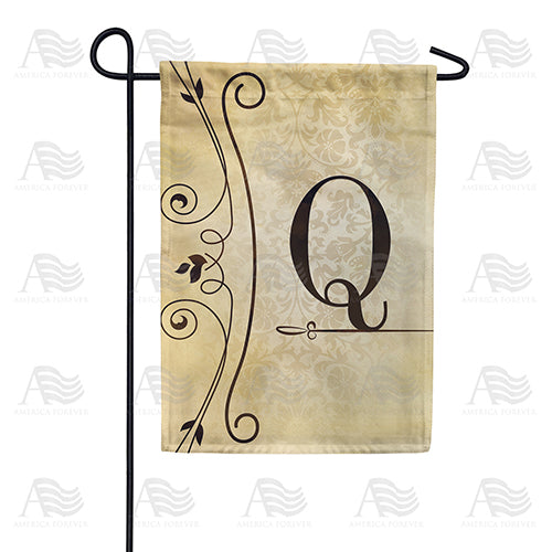 America Forever Fancy Scroll Monogram Garden Flag