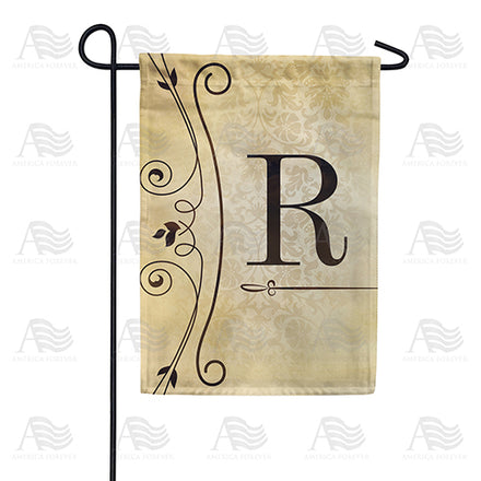 America Forever Fancy Scroll Monogram Garden Flag