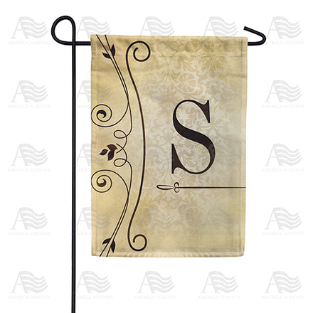 America Forever Fancy Scroll Monogram Garden Flag