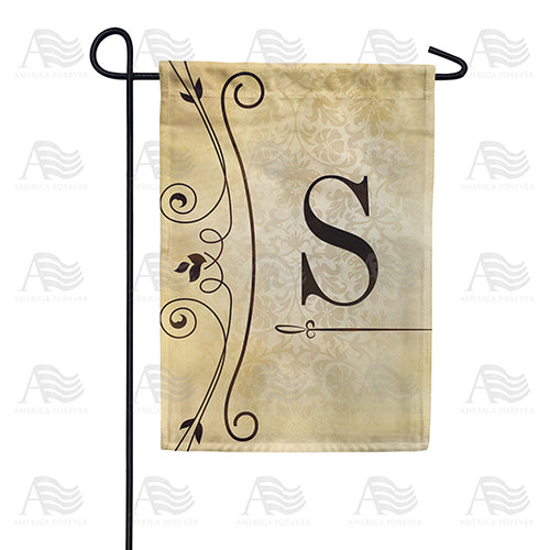 America Forever Fancy Scroll Monogram Garden Flag