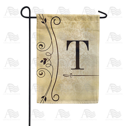 America Forever Fancy Scroll Monogram Garden Flag