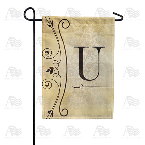 America Forever Fancy Scroll Monogram Garden Flag