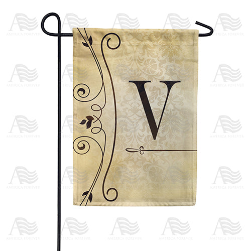 America Forever Fancy Scroll Monogram Garden Flag