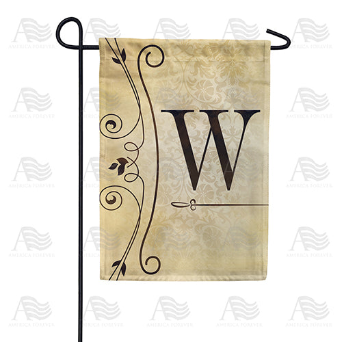 America Forever Fancy Scroll Monogram Garden Flag