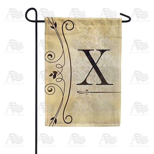 America Forever Fancy Scroll Monogram Garden Flag