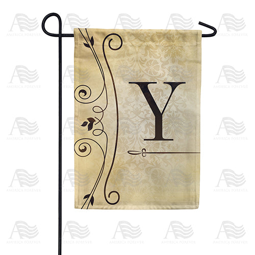America Forever Fancy Scroll Monogram Garden Flag