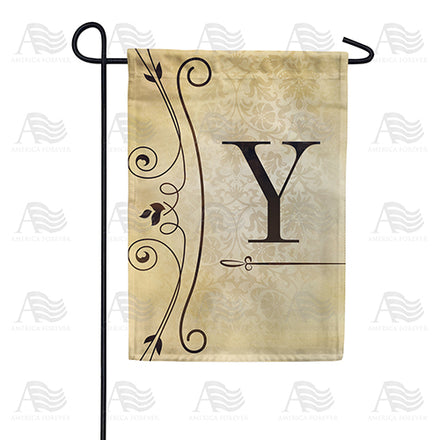 America Forever Fancy Scroll Monogram Garden Flag