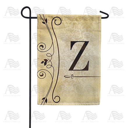 America Forever Fancy Scroll Monogram Garden Flag