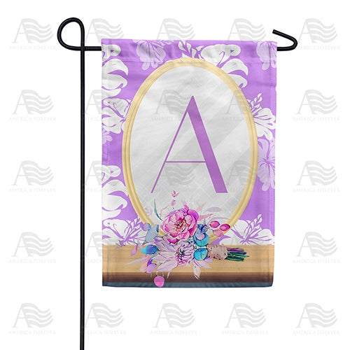 Purple Reflection Monogram Garden Flag