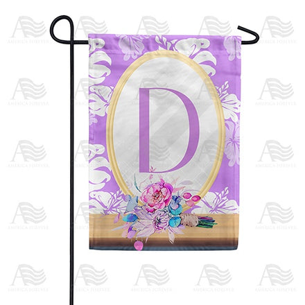 Purple Reflection Monogram Garden Flag