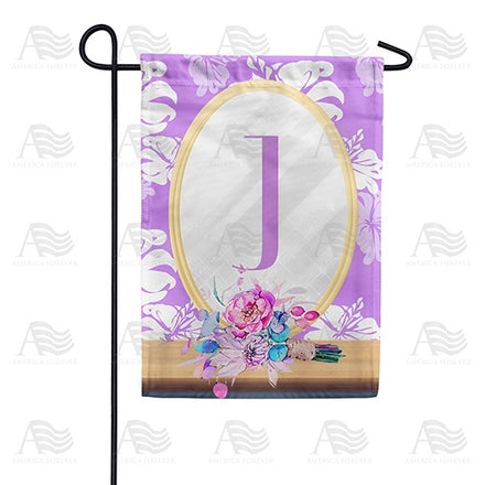 Purple Reflection Monogram Garden Flag