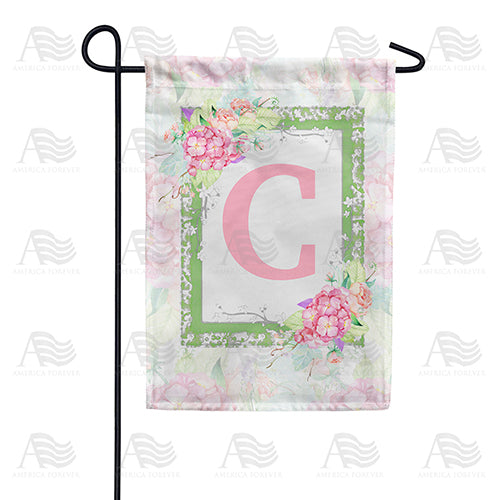 America Forever Watercolor Hydrangeas Monogram Garden Flag