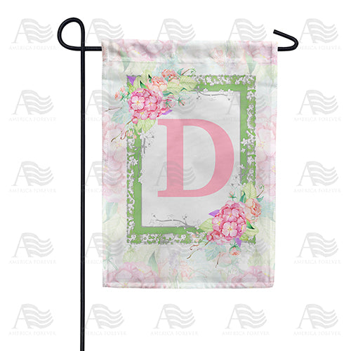 America Forever Watercolor Hydrangeas Monogram Garden Flag