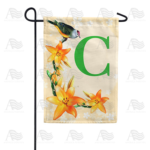 America Forever Orange Lilies Monogram Garden Flag