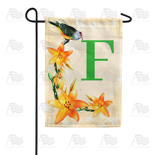 America Forever Orange Lilies Monogram Garden Flag