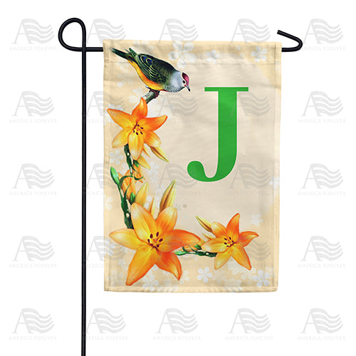 America Forever Orange Lilies Monogram Garden Flag