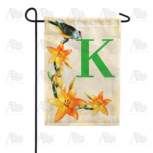 America Forever Orange Lilies Monogram Garden Flag