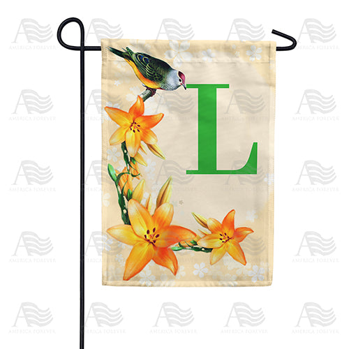 America Forever Orange Lilies Monogram Garden Flag