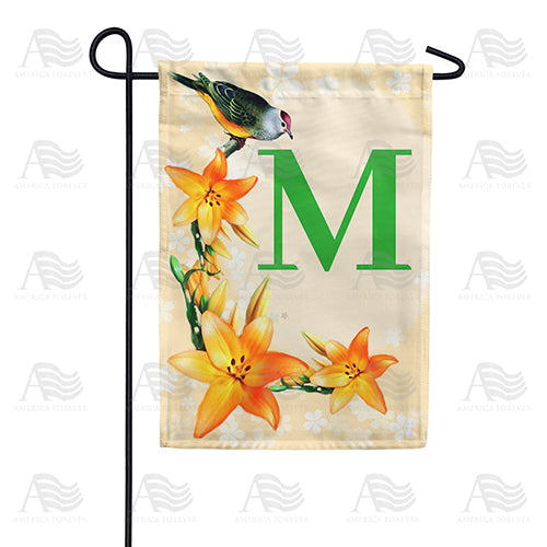 America Forever Orange Lilies Monogram Garden Flag