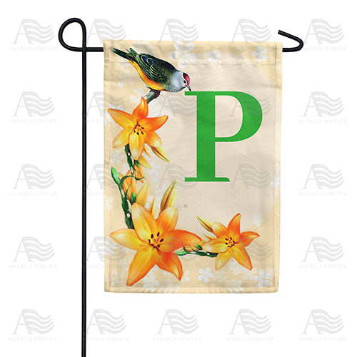America Forever Orange Lilies Monogram Garden Flag
